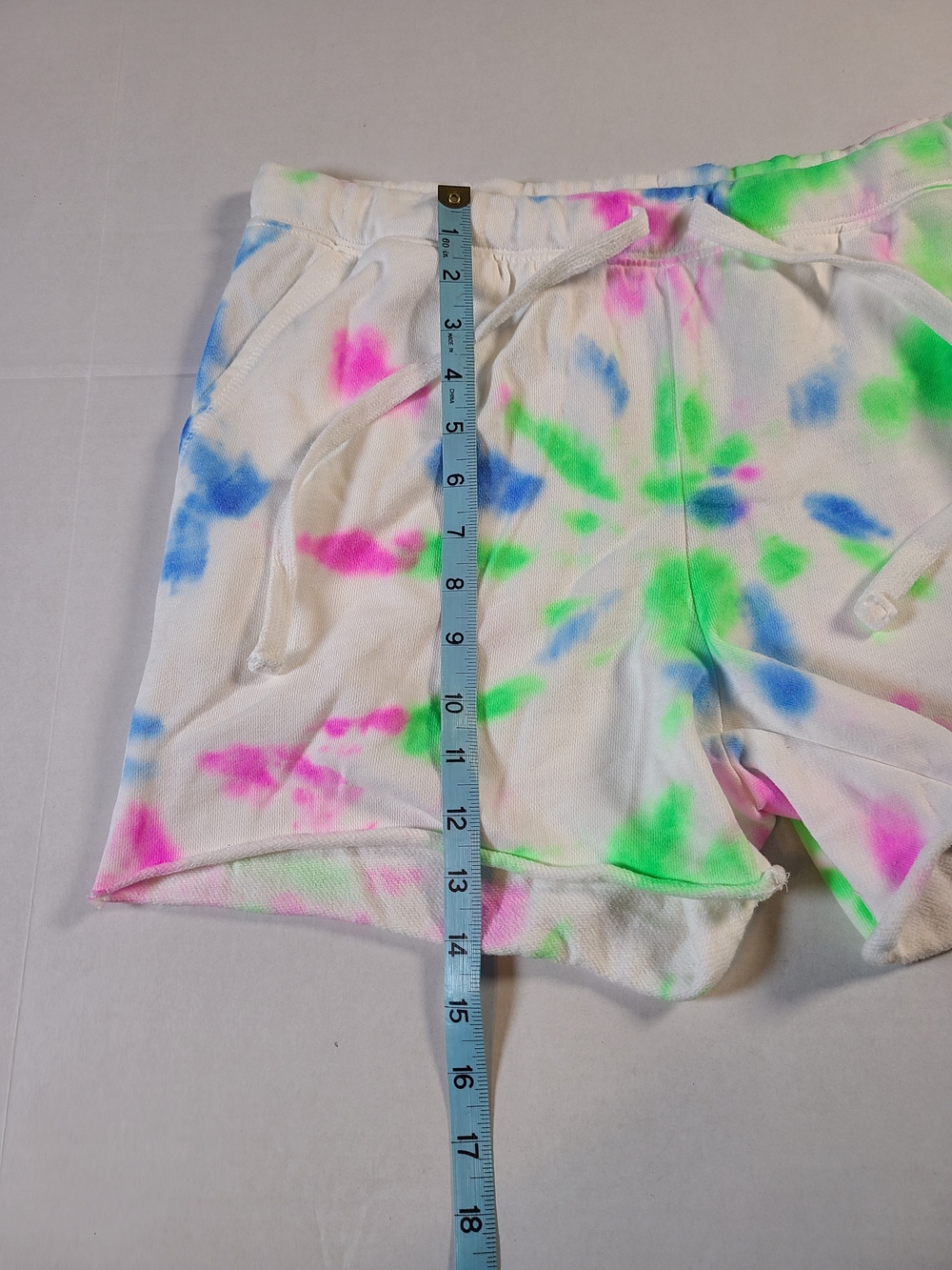 Jenni Intimates Womens M Pastel Tie-Dye White Lounge Lounge Shorts Drawstring - Picture 10 of 10